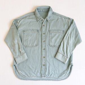 Z SUPPLY All Day Knit Light Wash Denim Shirt Jacket - Size Medium